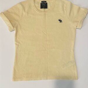 Abercrombie & Fitch Butter Yellow Cashmere Sweater Shirt XS